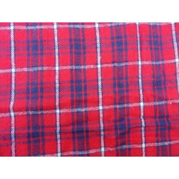 Fabric, Flannel, Cotton, Red-Navy-White Plaid 60" w x 2.5 Yds. - Picture 1 of 2